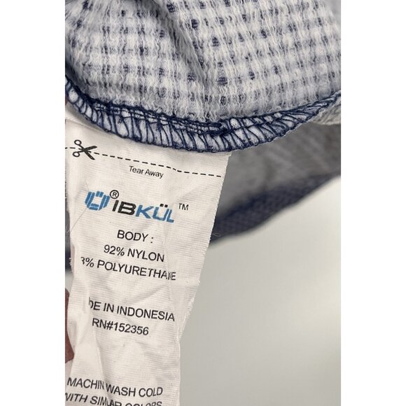 IBKUL Women s Blue White Check Sleeveless 1/4 Zip Lightweight Golf Dress Large - Picture 2 of 5